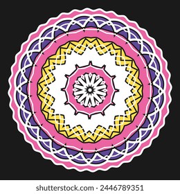 Round decorative element with a simple pattern. Version No. 2. Vector illustration