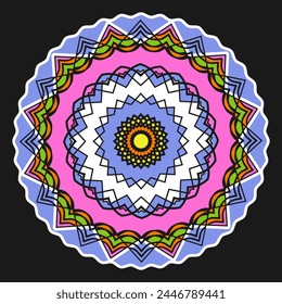 Round decorative element with a simple pattern. Version No. 4. Vector illustration