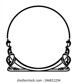 round decorative frame in the art Nouveau style