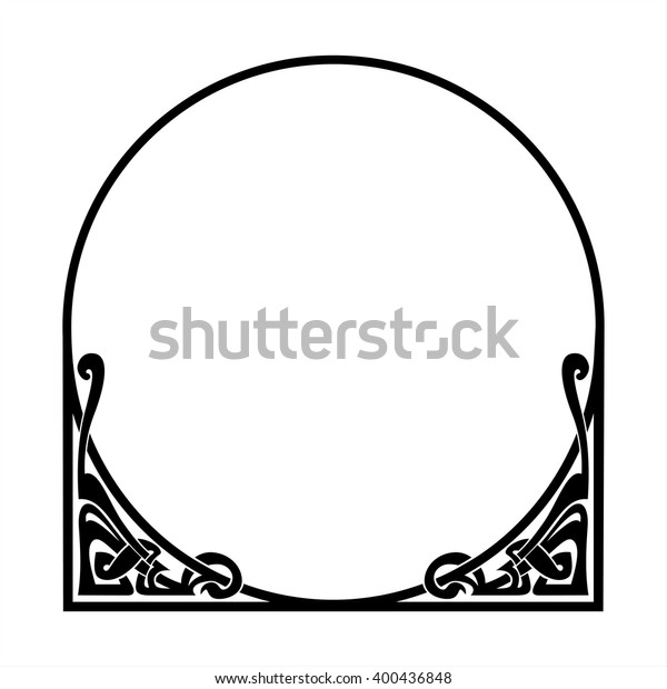 art nouveau circle border