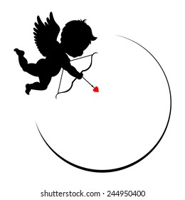 round decorative frame with Cupid