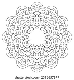 marco decorativo redondo para el diseño de postales o páginas de color antiestrés