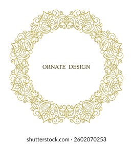 Round decorative frame. Elegant element for design template