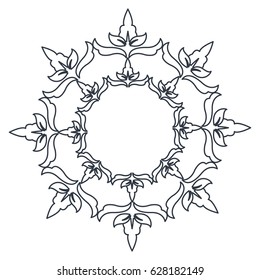 round decorative frame flourish calligraphy monochrome