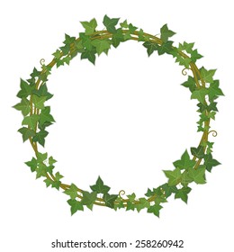 round decorative frame of ivy branches