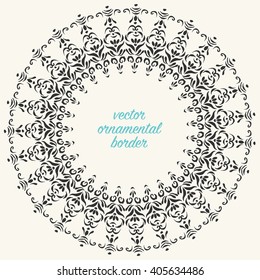 Round decorative frame oriental mandala.