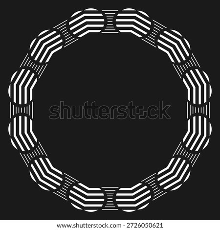 Round decorative frame with stripes of varying thickness. Vector illustration