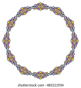Round decorative frame. Vector clip art.