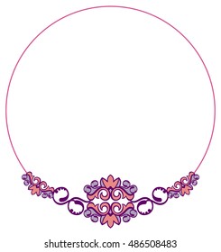 Round decorative frame. Vector clip art.