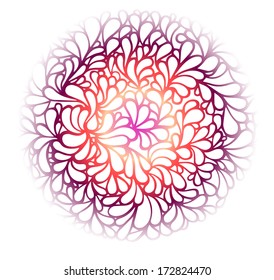 Round decorative hand drawn pattern