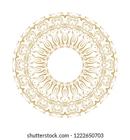 Round decorative ornament element. Mandala art