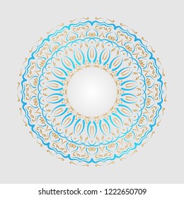 Round decorative ornament element. Mandala art