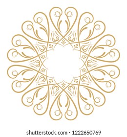 Round decorative ornament element. Mandala art