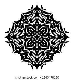 Round decorative ornament element. Mandala art.