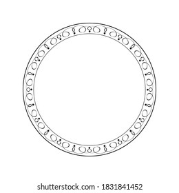 Round decorative retro frame. Place for your text.