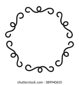 Round decorative vintage frame on white background