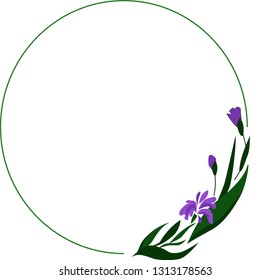 round delicate frame with irises