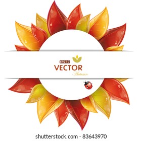 Round design of autumnal leaves, vector illustration, eps-10