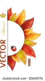 Round design of autumnal leaves, vector illustration, eps-10