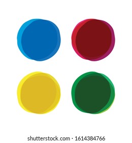 
Round design elements four colours vector