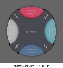 Round design template for infographics and website templates or design graphic for business. Vector EPS10