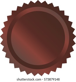 Round Designed Bronze Medal with Shadow Icon
