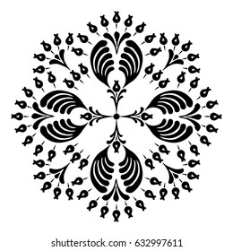 Round designs with a cross black and white