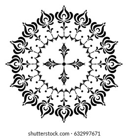 Round designs with a cross black and white