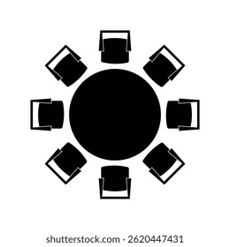 Round Desk with Round Chair