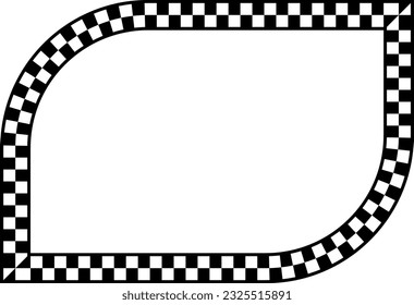 Round Diagonal Corner Rectangle shape Check pattern checkered vector vintage frames retro badge decorative frame elements art frames picture frames decoration ornamental silhouette black