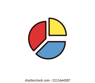 Round diagram flat icon. Thin line signs for design logo, visit card, etc. Single high-quality outline symbol for web design or mobile app. Round diagram outline pictogram.