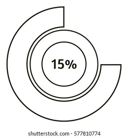 Round diagram infographics. Outline illustration of round diagram vector infographics for web