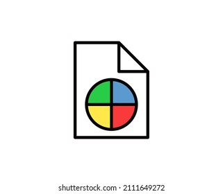 Round diagram line icon. High quality outline symbol for web design or mobile app. Thin line sign for design logo. Color outline pictogram on white background