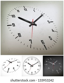 round dial with arabic numerals on gray background. Vector Illustration.