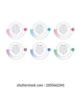 round dial infographic template. internet, web, magazine. magazine, annual report infographic template. infographic template for business, science, education world. six step infographic template