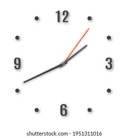 Marcos redondos para reloj con flechas aisladas en fondo negro, ilustración vectorial.