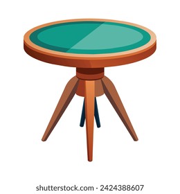 Round dining table illustration on white.