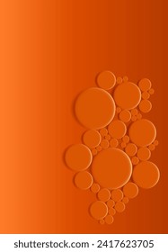 Round discs are orange. Vector illustration. Sketch for creativity.