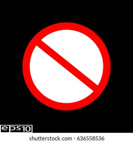 Round DO NOT STOP or NO PARKING , icon red thin line - vector illustration