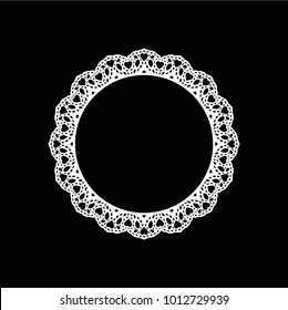 Round doily design element, vector