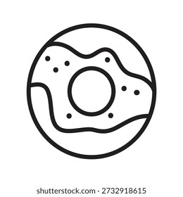 Round Donut Flat Icon, Pastry Donut Vector Graphic..eps
