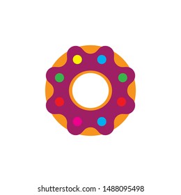 round donut icon logo vector