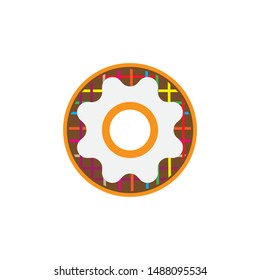 round donut icon logo vector