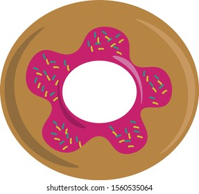 Round donut, illustration, vector on white background.