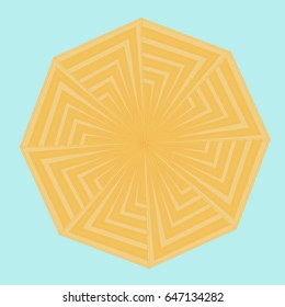 Round doodle element on blue background