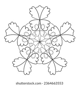 Round doodle ornament. Vector illustration. Decorative design element. Coloring book page.