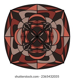 Round doodle ornament. Vector illustration. Decorative design element.