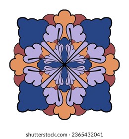 Round doodle ornament. Vector illustration. Decorative design element.