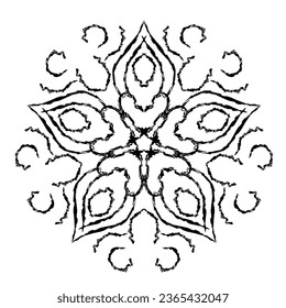 Round doodle ornament. Vector illustration. Decorative design element.