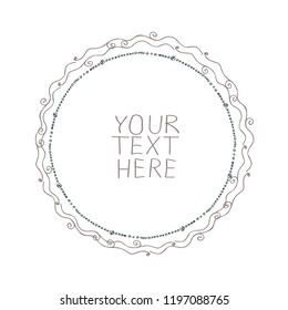 Round Doodled Vector Frame.